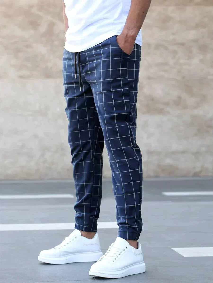 Joris - Stijlvolle Casual Broek met Rasterpatroon