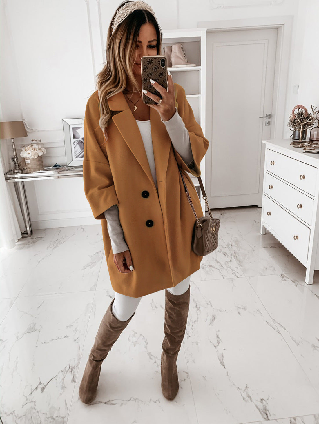 Elegante Herfstjas met Casual Chic uitstraling