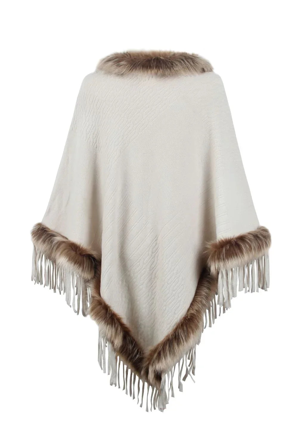 Sophie - Elegante Winterponcho met Franjes