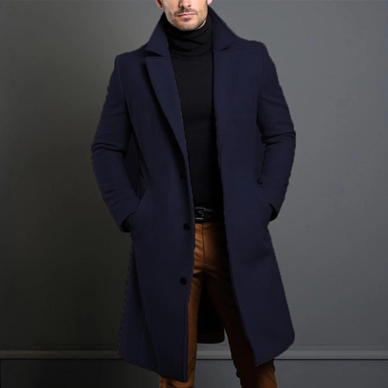 Luxe Wollen Jas met Verfijnde Stijl
