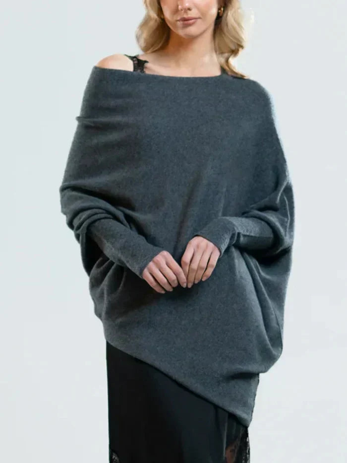 Sophie - Speelse Asymmetrische Gedrapeerde Trui