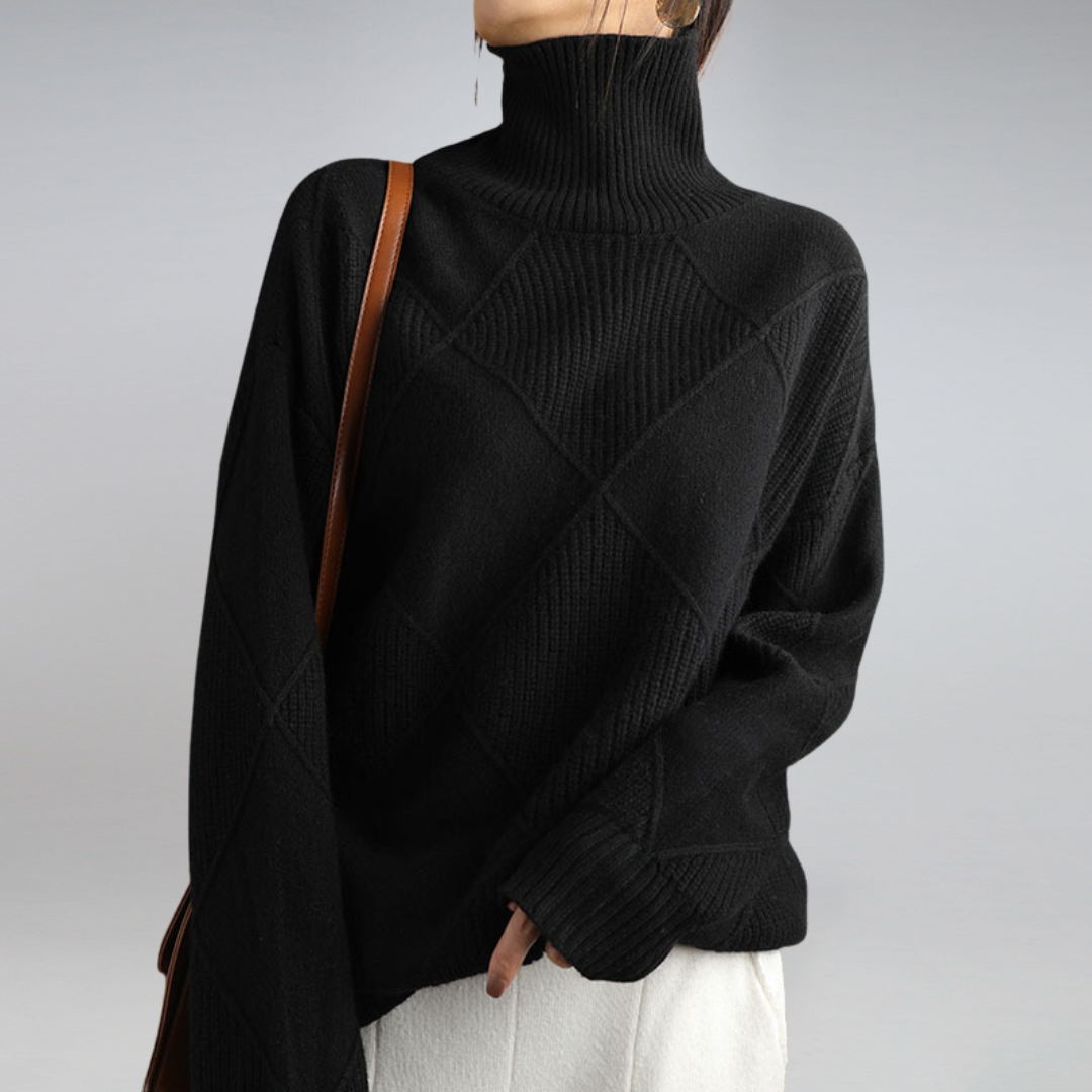 Fiona - Luxe Kasjmier Coltrui met Hoge Col