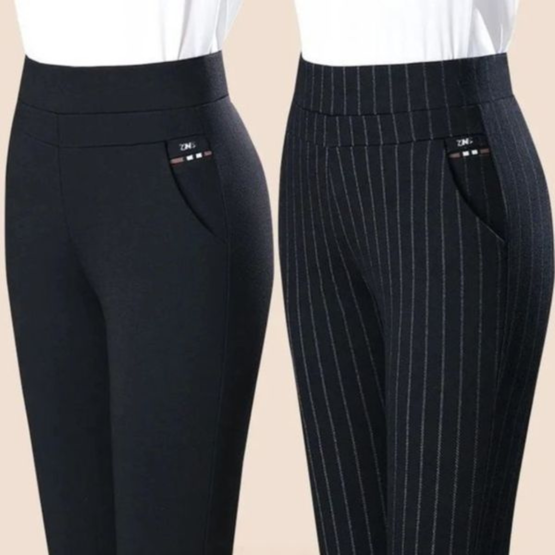 Luna - Rechte Broek Met Hoge Elastische Taille