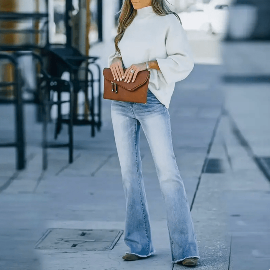 Comfortabele Uitlopende Denim Jeans