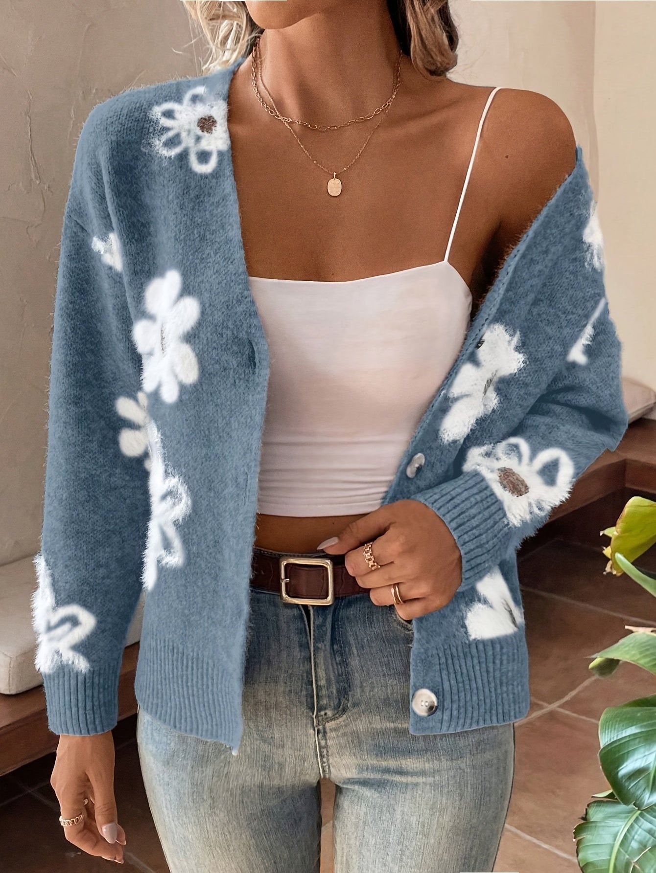 Lina - Elegant Vest met Bloemenprint