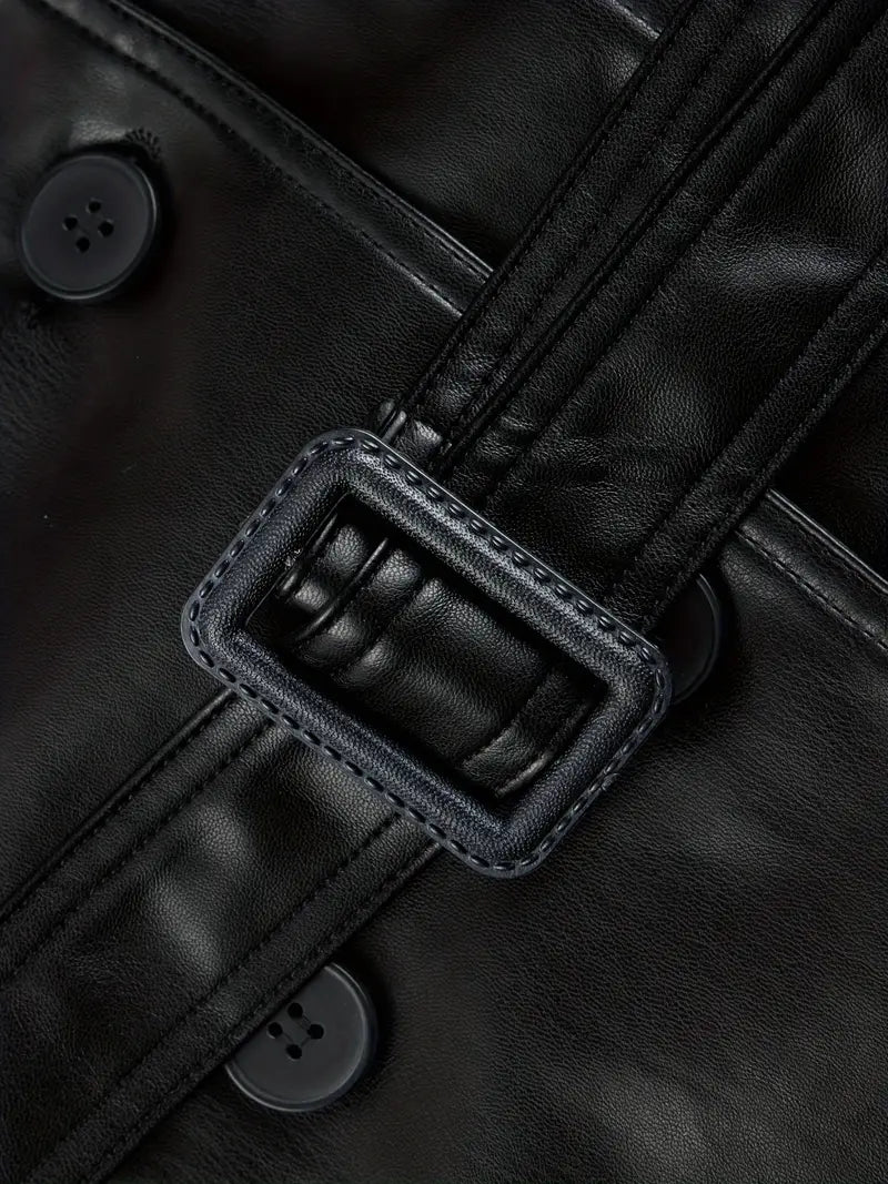 Luna - Elegante Leren Trenchcoat