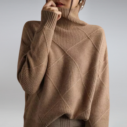 Fiona - Luxe Kasjmier Coltrui met Hoge Col