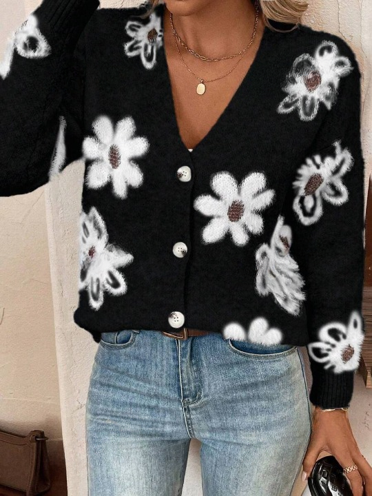 Lina - Elegant Vest met Bloemenprint