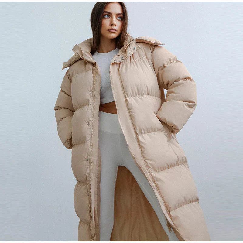 Livia - Luxe Lange Gewatteerde Winterjas