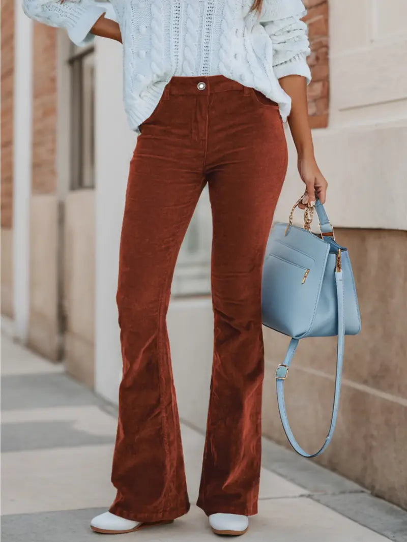 Sophie - Casual Elegante Ribfluweel Broek