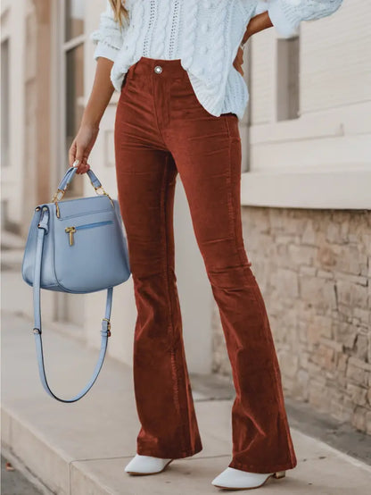Sophie - Casual Elegante Ribfluweel Broek