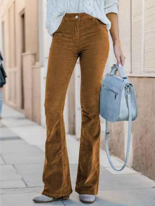Sophie - Casual Elegante Ribfluweel Broek
