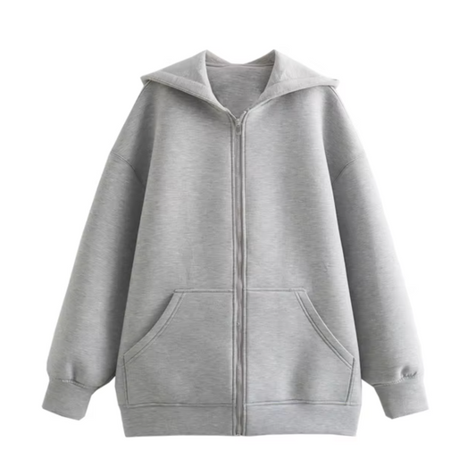 Lotte - Comfortabel Oversized Vest met Capuchon en Ritssluiting