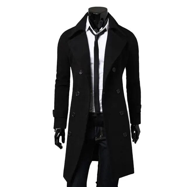 Elegante Britse Trenchcoat met Dubbele Rij Knopen
