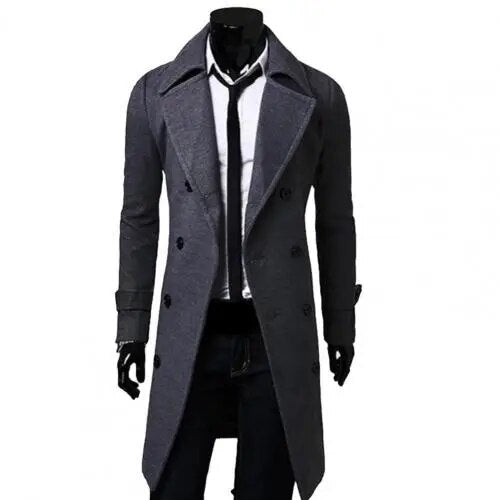 Elegante Britse Trenchcoat met Dubbele Rij Knopen