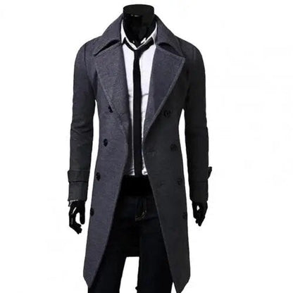 Elegante Britse Trenchcoat met Dubbele Rij Knopen