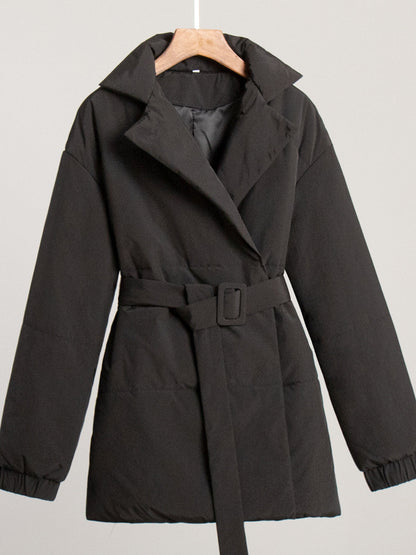 Sophie - Stijlvolle Puffer Winterjas met Riem