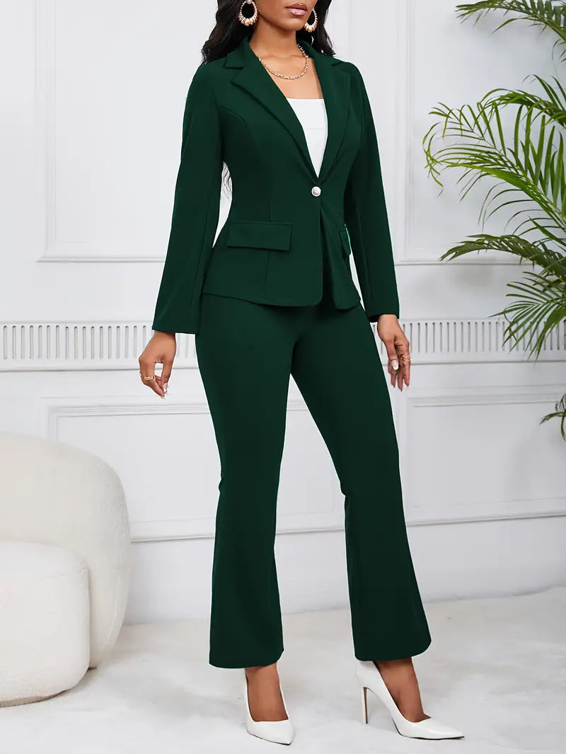 Elena - Stijlvol 2-Delig Blazer en Bootcut Broek Set
