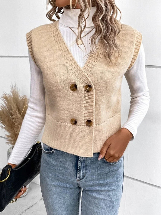 Sophie - Elegante V-hals Cardigan met Knoopsluiting