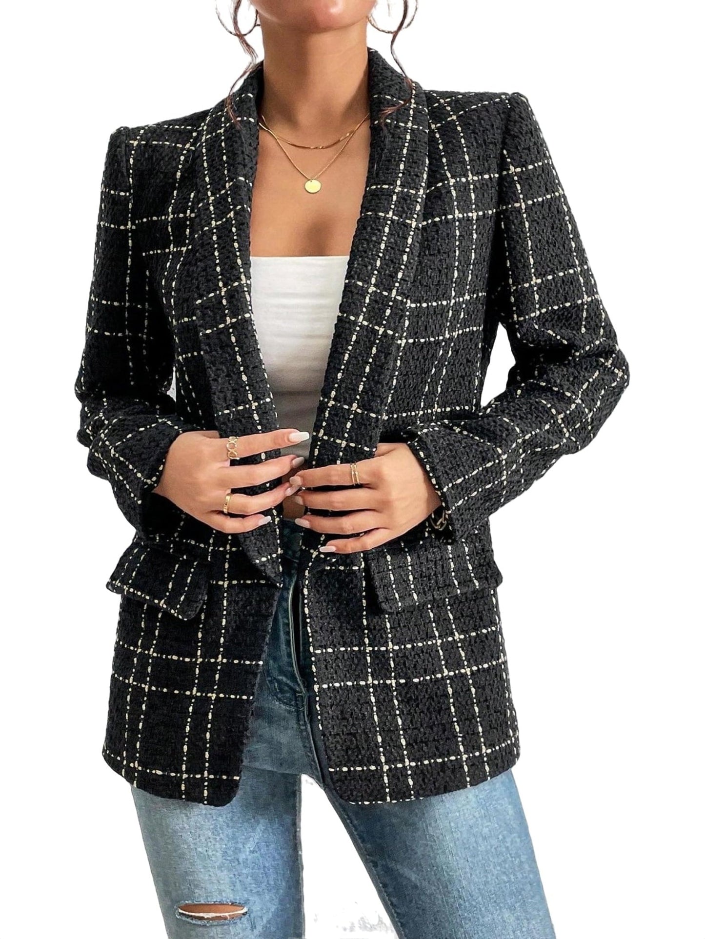 Lana - Elegante Geruite Blazer