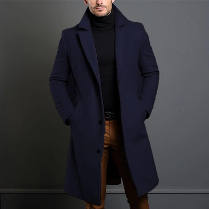 Luxe Wollen Jas met Verfijnde Stijl