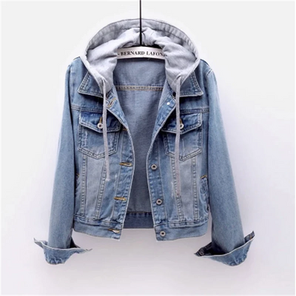 Trendy Denim Jack met Capuchon