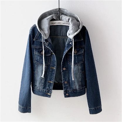 Trendy Denim Jack met Capuchon