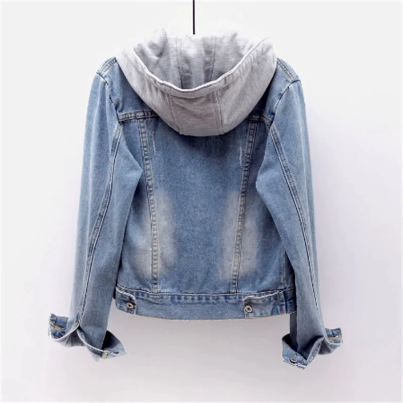 Trendy Denim Jack met Capuchon