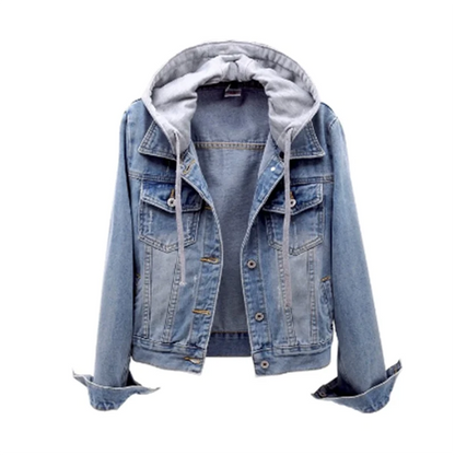 Trendy Denim Jack met Capuchon