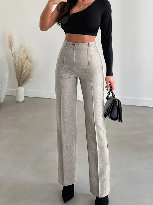Luna - Comfortabele Wijde Broek met Hoge Taille