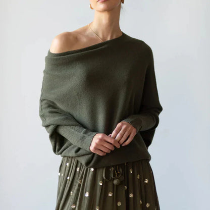 Sophie - Speelse Asymmetrische Gedrapeerde Trui