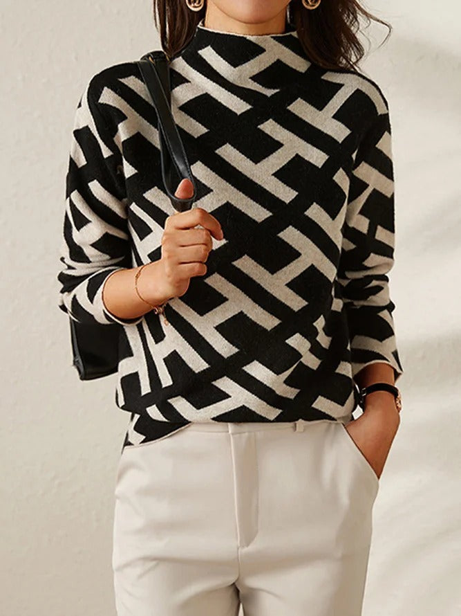 Luna - Trendy Geometrische Trui