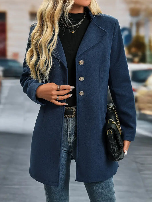 Chique Lange Damesjas Voor Herfst/Winter