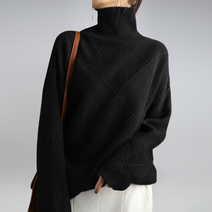 Fiona - Luxe Kasjmier Coltrui met Hoge Col