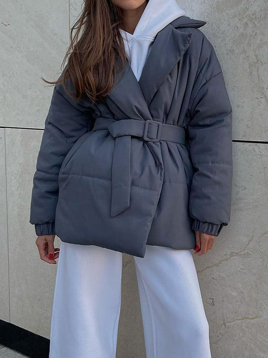 Sophie - Stijlvolle Puffer Winterjas met Riem