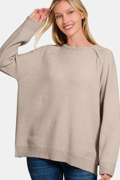Lara - Comfortabele Sweater met Zijsplitten en Raglanmouwen