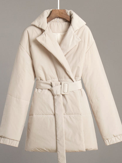 Sophie - Stijlvolle Puffer Winterjas met Riem