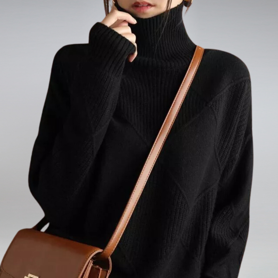 Fiona - Luxe Kasjmier Coltrui met Hoge Col