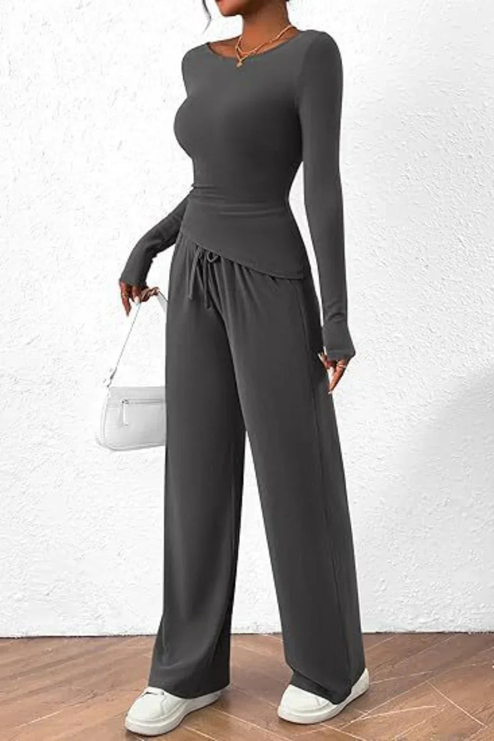 Lina - Comfortabele Ronde Hals Lange Mouw Top en Broek Set