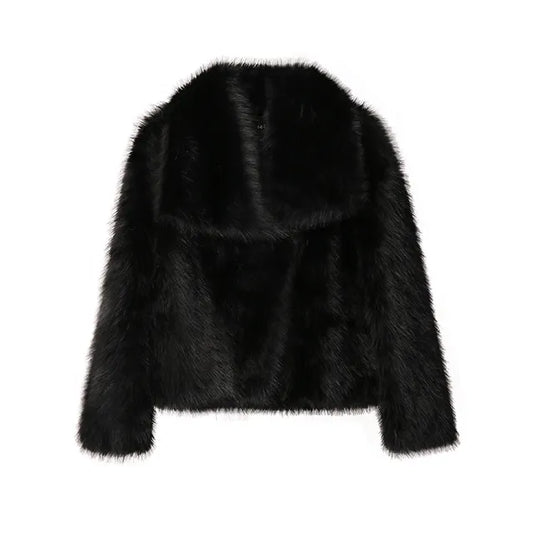 Elena - Luxe Kunstpelzmantel met Tijdloze Silhouette