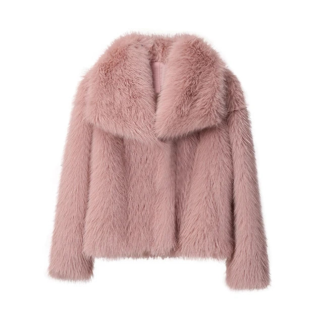Elena - Luxe Kunstpelzmantel met Tijdloze Silhouette