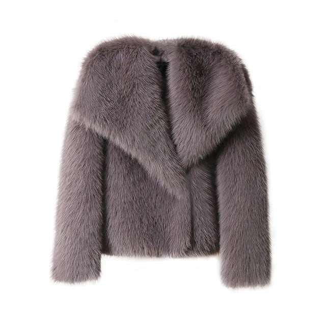 Elena - Luxe Kunstpelzmantel met Tijdloze Silhouette