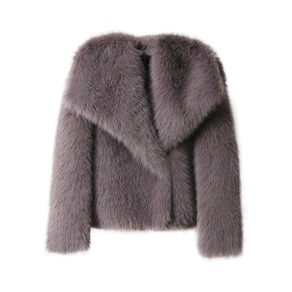 Elena - Luxe Kunstpelzmantel met Tijdloze Silhouette