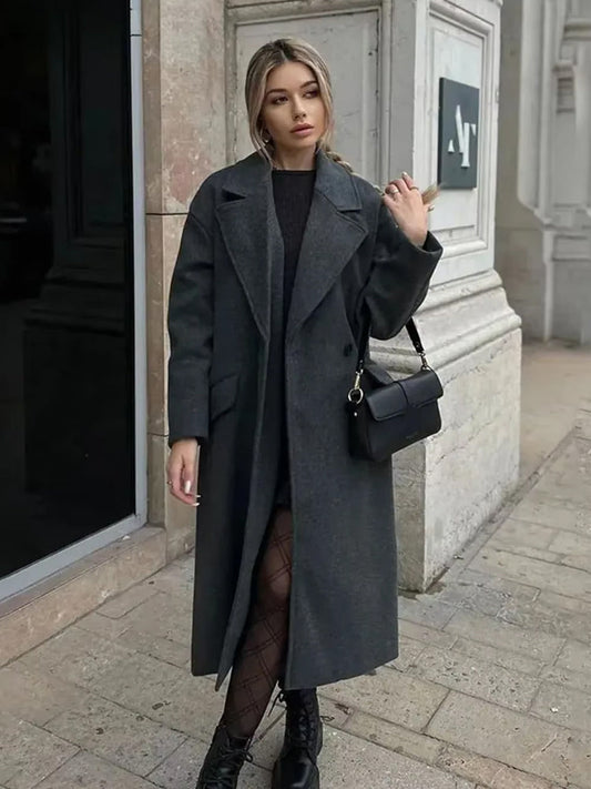 Livia - Tijdloze Wollen Trenchcoat