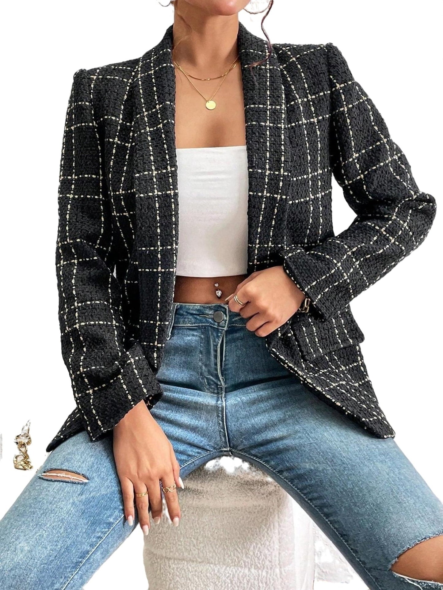 Lana - Elegante Geruite Blazer