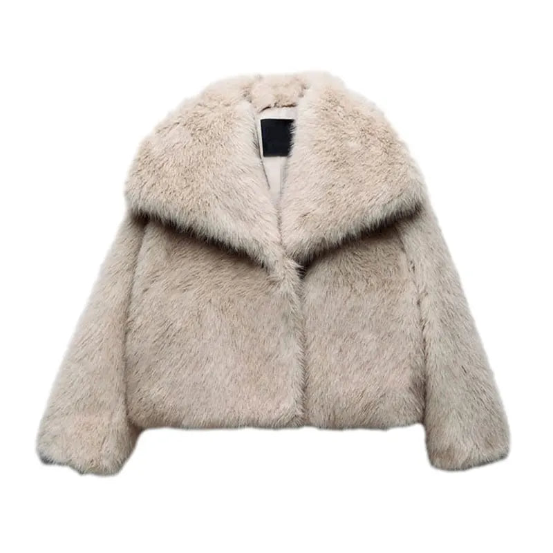 Elena - Luxe Kunstpelzmantel met Tijdloze Silhouette