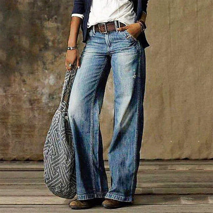 Modieuze Wijde Pijpen Jeans