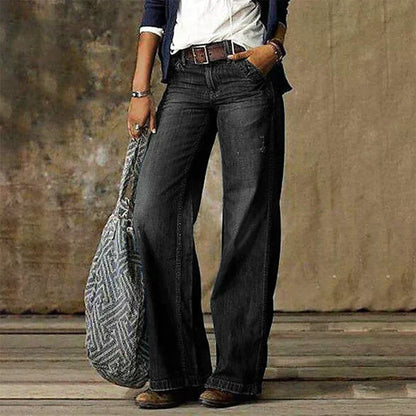 Modieuze Wijde Pijpen Jeans
