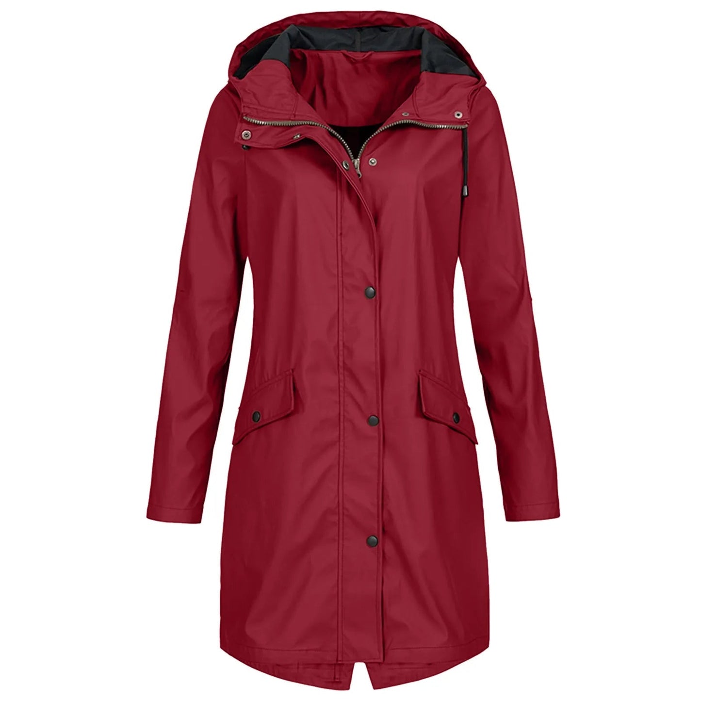 Lotte - Lange Waterdichte Regenjas met Capuchon
