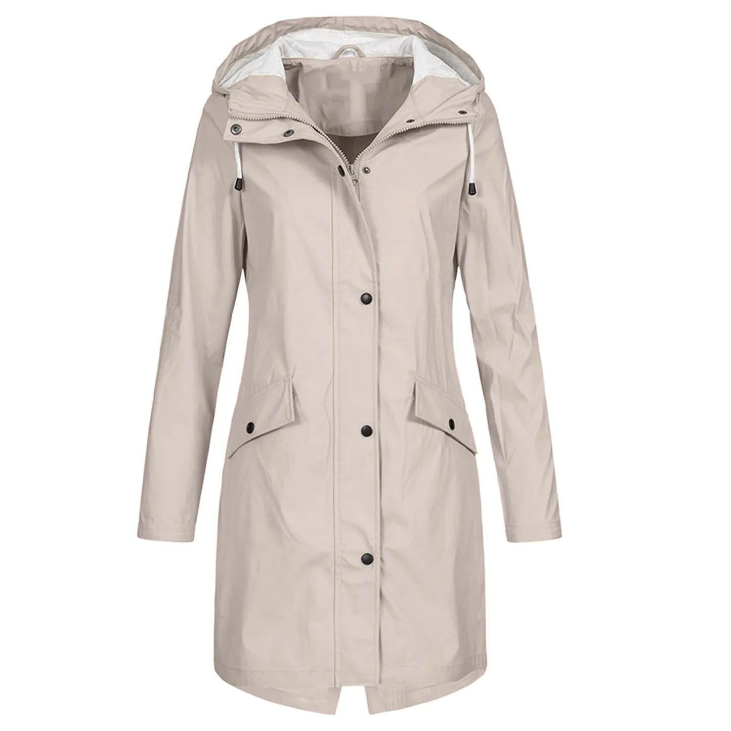 Lotte - Lange Waterdichte Regenjas met Capuchon